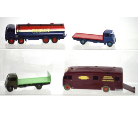 Dinky Toys 513 'Guy Flat Truck' (with tailboard), Dinky Supertoys 981 'Horse Box', Dinky Toys 942 'Foden 14-Ton Tanker: Regen