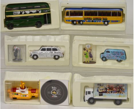 Corgi Classics 'The Beatles Collection'; six boxed diecast model promotional vehicles comprising 35006 'AEC Routemaster', 223