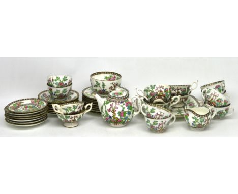 A Coalport 'Indian Tree' tea and coffee service comprising six tea cups and saucers, eight coffee cups and saucers, sandwich 