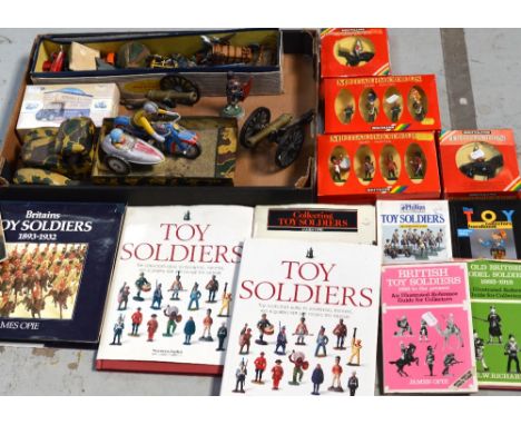 Britains; boxed mounted 'Life Guard' no7230, 'Her Majesty Queen Elizabeth', mounted no7232, 'Scots Guards Drum and Bugle Set'