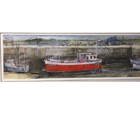 John Blight (20th/21st century)
A fishing vessel docked at a harbour wall, signed, inscribed 'Padstow, Cornwall' and dated '0