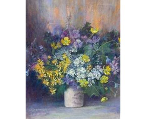 Charmian Edgerton (20th century)
Still life - a vase of wild flowers, signed, pastel, 28 x 23cm