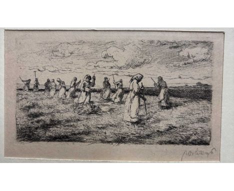 Emil Orlik (1870-1932)
Am Felde, 1896
signed in pencil (in the margin)
etching
9 x 15cm; and an etching by Jeff Clarke (2).