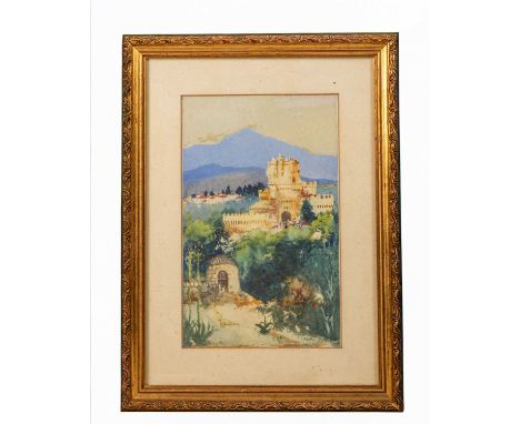 Frank Henry Mason (1875-1965)
'Playing Card Design', an Italianate landscape, signed with initials, inscribed and no. 620 to 