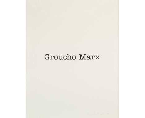 Simon Patterson (b.1976)
Groucho Marx, 2018
10/10, signed, dated, and numbered in pencil (lower right)
screenprint
40 x 30cm.