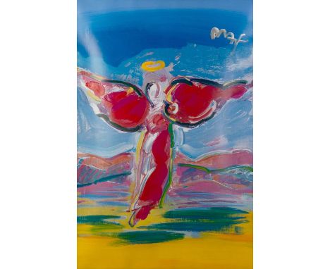 Peter Max (b.1937)
Ascending Angel
signed (upper right)
acrylic and lithograph on paper
89 x 59cm.
