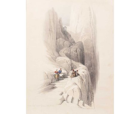 After David Roberts
Ascent to the Summit of Sinai, Feb 20th 1839, lithograph with hand colouring, 31.5 x 24cm, and three furt