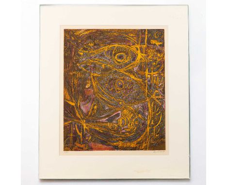 Sam Kaner (1924-1990)
Fishes, 1950
 
signed and numbered in pencil
lithograph
37 x 31cm.
 
Provenance:
Redfern Gallery, purch