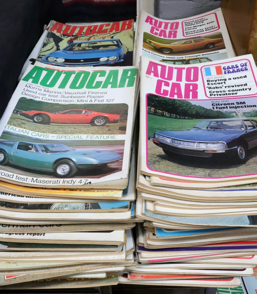 A large collection of motoring magazines dating from 19701979, mostly