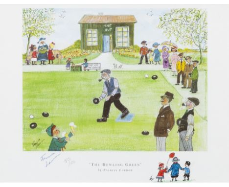 FRANCES LENNON (1912 - 2015) ARTIST SIGNED LIMITED EDITION COLOUR PRINT 'The Bowling Green' Signed and numbered 50/100 With p