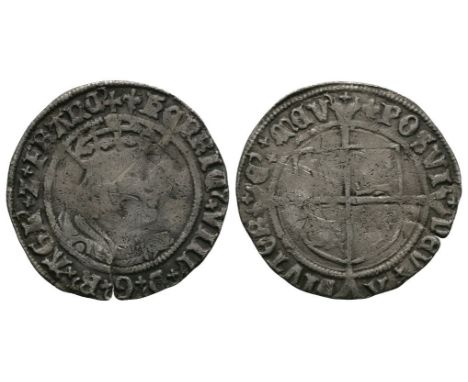 1509-1526 AD. Second coinage, bust D. Obv: profile bust with HENRIC VIII D G R AGL Z FRANC legend and 'lis' mintmark. Rev: lo