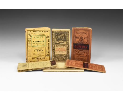 20th century AD. A mixed group of travel documents comprising: an Ordnance Survey map sheet 38 (Solent, Isle of Wight), 1912 
