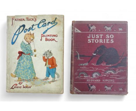 Rudyard Kipling, 'Just So Stories for Little Children', hardback Macmillan and Co 1902, together with Father Tuck's postcard 