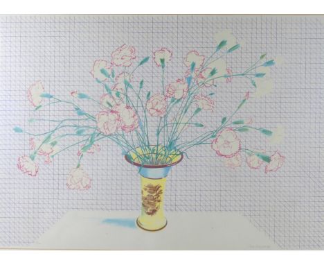 Glynn Boyd Harte (British, 1948-2003) 'Carnations', a limited edition lithograph print, 13/100, signed lower right corner, 61