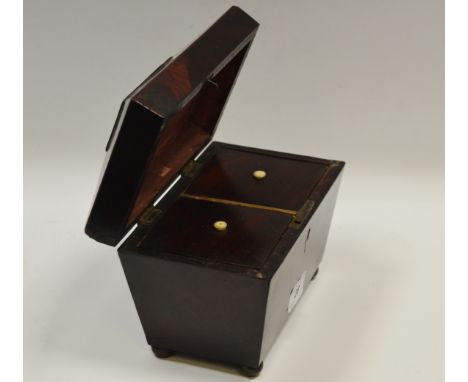 A George IV mahogany sarcophagus tea caddy, c.1825