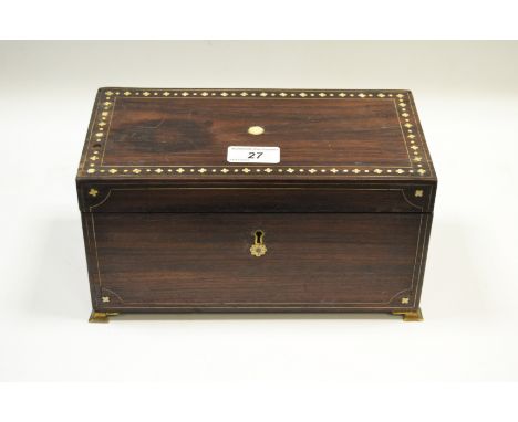 A 19th century Anglo-Indian hardwood and ivory rectangular box or caddy 