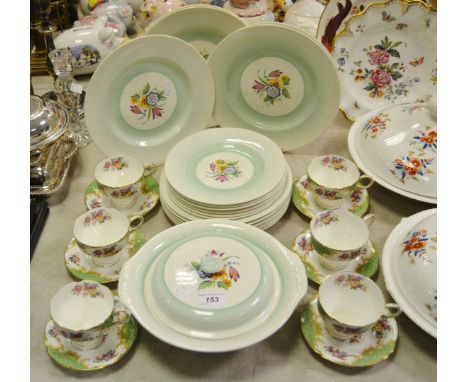 Ceramics - a part paragon Rockingham tea service for six; a midwinter Staffordshire tureen; another, side plates etc (1 box)