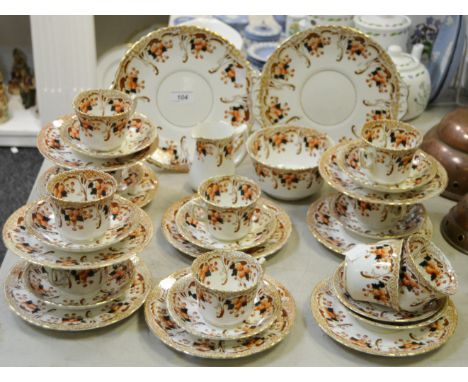 A Victorian tea service for eleven, including cups, saucers, cream jugs, side plates;  etc 
