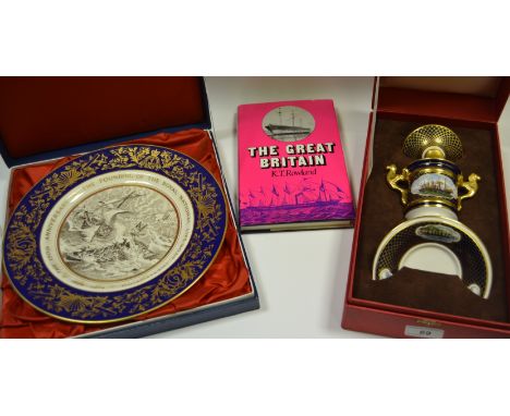 A 20th Century Spode fine bone china Limited Edition miniature Urn Cover and Stands ''The SS Great Britain Cup'' (289/500), b