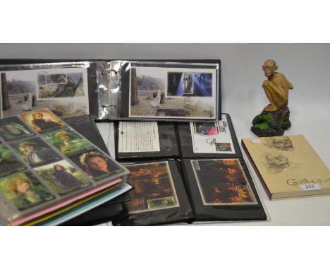 Lord of the Rings - a Sideshow Weta Collectibles Gollum, boxed;  Lord of the Rings Topps cards;  others, Star Trek; etc. 