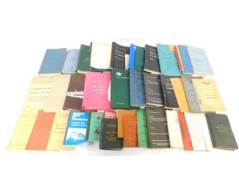 A group of railway ephemera, circa 1950's/60's, including time tables, regulations, rule books, driving instructions and a ti
