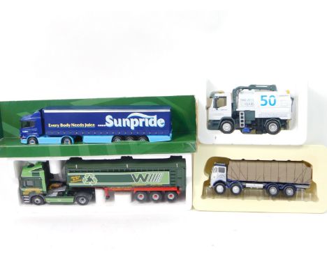 Corgi die cast 1:50 scale advertising lorries, Sun Pride, Limited Edition Silver Roadways, B J Waters, unmarked and a Johnsto