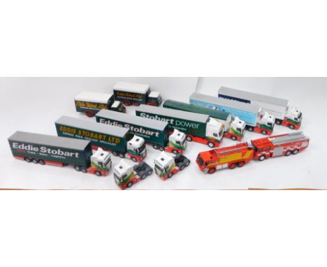 Corgi die cast 1:50 scale vehicles, chiefly Eddie Stobart, including mobile generator, various trucks, Stobart fire truck etc