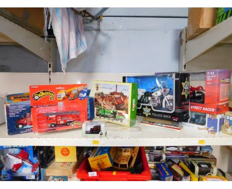 Die cast vehicles, including a Matchbox K/112 Fire Spotter, blister pack Wheelers fire engine, limited edition Green King D51