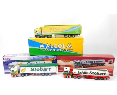 Corgi die cast lorries, comprising a Corgi limited edition Stobart Hauliers of Renow CC13768, another Mann TG-X fuel tanker, 