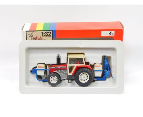 A Britains die cast Massey Ferguson tractor and crop sprayer, 9615, boxed. 