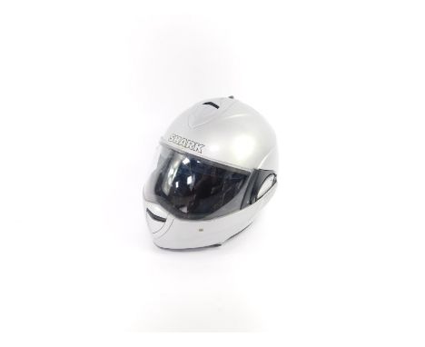An Isle of Man TT interest Shark Evoline motorcycle helmet, autographed by four riders, unidentified. 