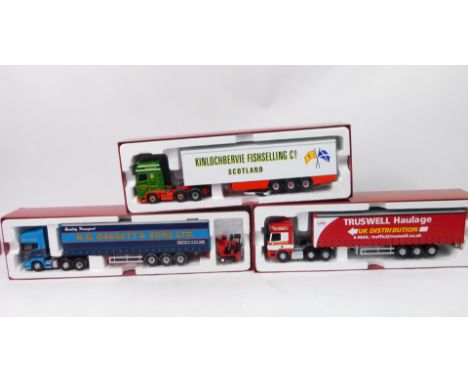 Corgi die cast 1:50 scale Hauliers of Renown limited edition lorries, Kinlochbervie Fish Selling Co, Trustwell and R G Basset