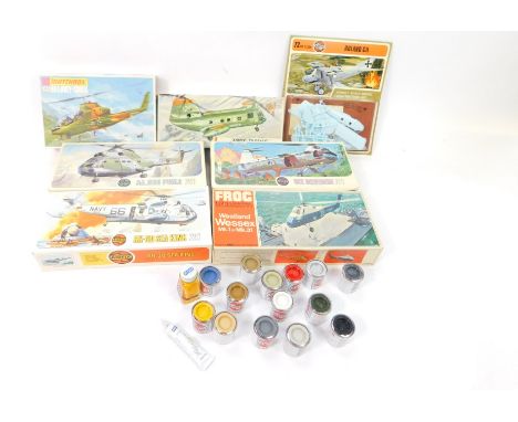 Airfix and other model kits, including a Roland CII blister pack, boxed SH-3D Seaking 72 scale, various others, Matchbox Bell