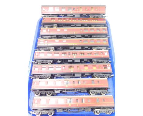 Lima and Hornby OO-gauge coaches, First Class LMS Guard, Third Class etc. (8)