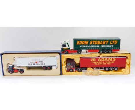 Corgi die cast 1:50 scale lorries, Kings of The Road CC12503 Gibbs, Eddie Stobart and J R Adams AN13418, boxed. (3)