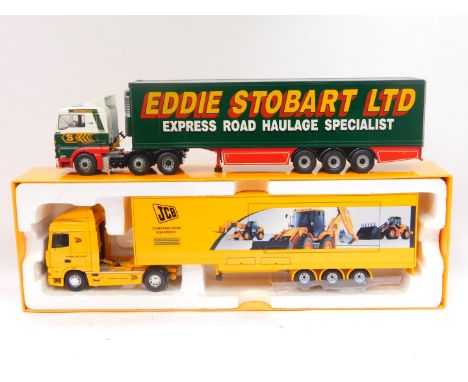 A Corgi 1:50 scale JCB limited edition lorry set, CC13237, boxed, and an unboxed Eddie Stobart high sided express haulage lor