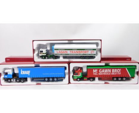 Die cast 1:50 scale Corgi Hauliers of Renown Lorries 1:50 scale, Knauf, Lagan and McGawn Brothers., limited edition, boxed.  