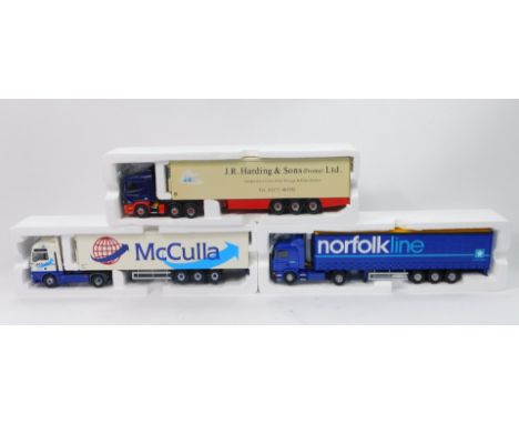 Die cast 1:50 scale lorries, comprising Corgi J R Harding and Sons, Norfolk and McCulla, boxed.  (3)