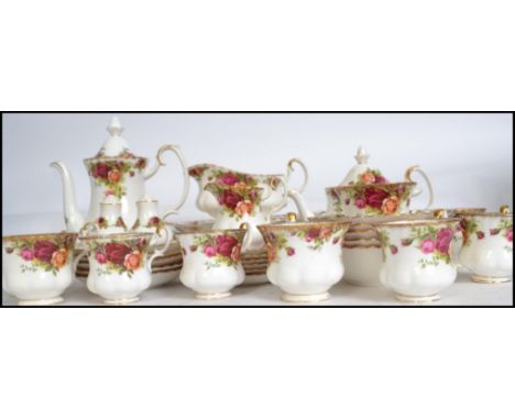 A Royal Albert Old Country Roses pattern part tea service comprising cups, saucers, plates etc. All being stamped to the unde