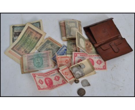 A good collection of Georgian and Victorian silver coins along with a silver hallmarked enamel football fob and a collection 