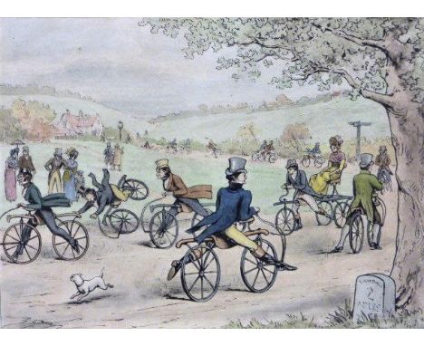 The Hobby Horse, 1819.  A horizontal format coloured print published by The Leadenhall Press, July 16, 1891 illustrating a bu