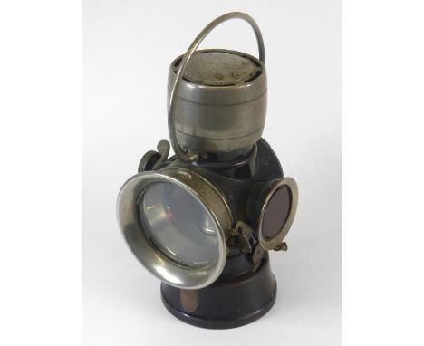 A Joseph Lucas, 630 Series Lamp.  A combination number plate and rear oil-powered lamp with correct oil reservoir, carrying b