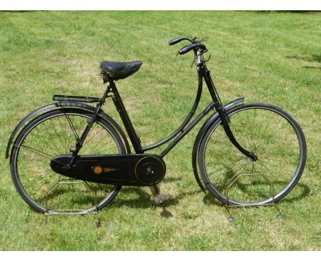 A Lady's 'Golden' Loop Frame Bicycle dating c1924 (?), having a frame number of 14784 4. With original black enamel, good box
