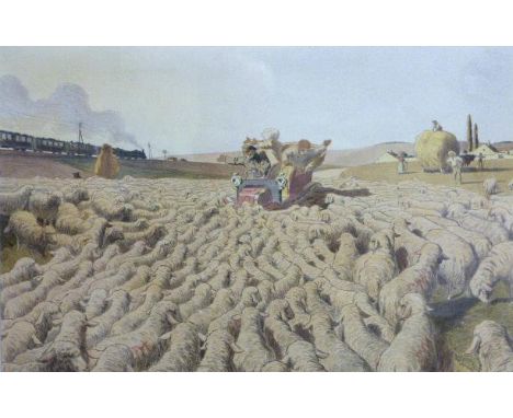 Georges Meunier (1869-1942) 'Bloques'.  A coloured lithographic print issued in 1905 in a limited edition of only 100 copies,