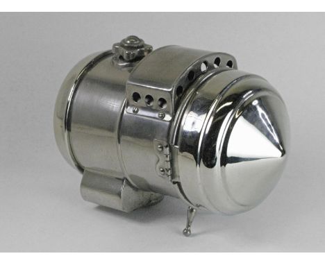 A c1910 Self-Contained Bicycle or Motorcycle Acetylene Gas Lamp. Appropriate for a lighter veteran period machine, this nicke
