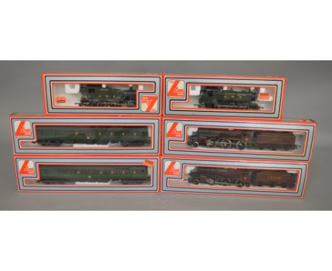 OO Gauge. 5 boxed Lima Locomotives, GWR 0-6-0, 2 x LMS 2-6-0 with tender '13000', GWR 2-6-2 and 205137MWG Class 117 DMU and D