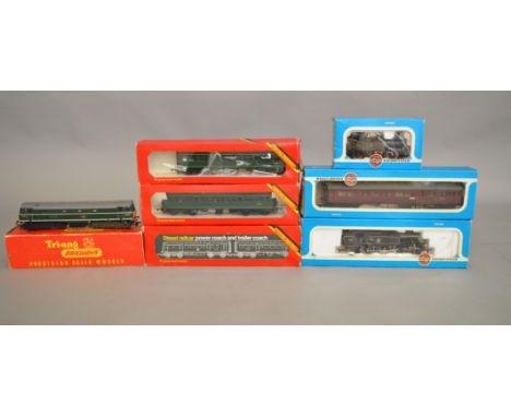 OO&nbsp; Gauge. 4 boxed Locomotives by Hornby, Tri-ang and Airfix including an R.157 BR Diesel Power Car and Trailer Coach, t