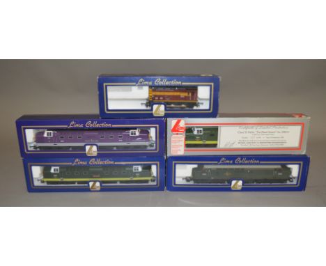 OO Gauge. 5 boxed Lima locomotives, Class 37 D6700, Class 9016 Porterbrook, D9018 Ballymoss and a Class 55&nbsp; Deltic 'The 