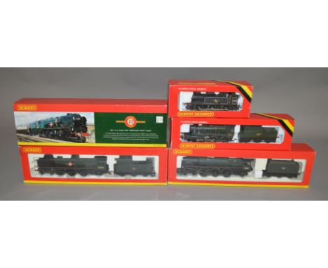 OO Gauge. 4 boxed Hornby Locomotives, R.058 BR 0-6-0 Jinty, R.852 BR 2-6-0 Ivatt, R.2104 BR 4-6-2 Britannia 7MT 'Firth of Cly