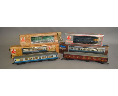 O Gauge. Two boxed Lima Locomotives, 0-6-0 Southern 540 with Tender and Diesel D6524 together with two boxed Coaches in BR bl